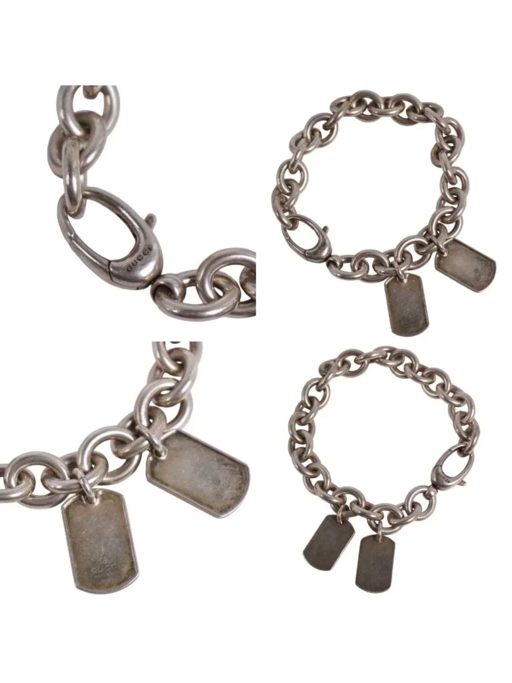 Gucci Bracelet Dog Doug Double Tag 925 Sterling Silver